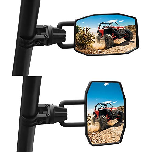 KEMIMOTO UTV Side View Mirrors Fit 1.75 inch -2 inch Roll Bar Multi-adjustable Angle Side Mirrors Compatible with Polaris RZR Can Am Maverick X3 Talon Pioneer 1000 Wolverine Kawasaki Teryx