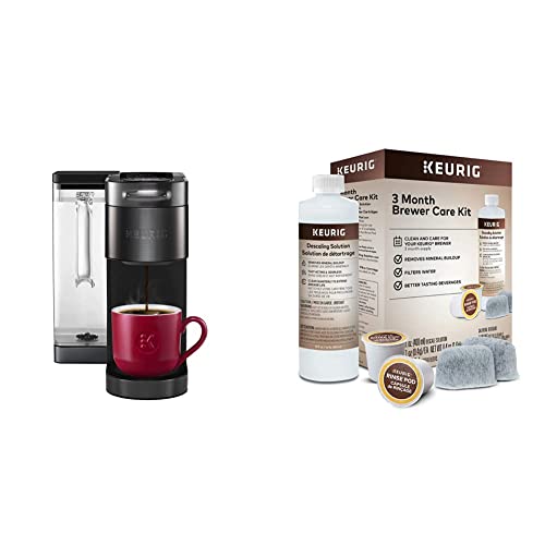 Keurig K-Supreme Plus SMART Coffee Maker, 78 Oz Removable Reservoir, Black Stainless Steel & 3-Month Brewer Maintenance Kit,Compatible Classic/1.0 & 2.0 K-Cup Coffee Makers, 7 Count