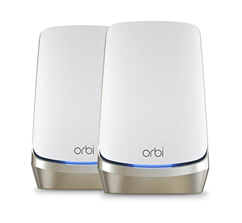 NETGEAR Orbi Quad-Band WiFi 6E Mesh System (RBKE962), Router with 1 Satellite Extender, 10.8Gbps Speed, Coverage up to 6,000 sq. ft, 200 Devices, 10 Gig Internet Port, AXE11000 802.11 Axe