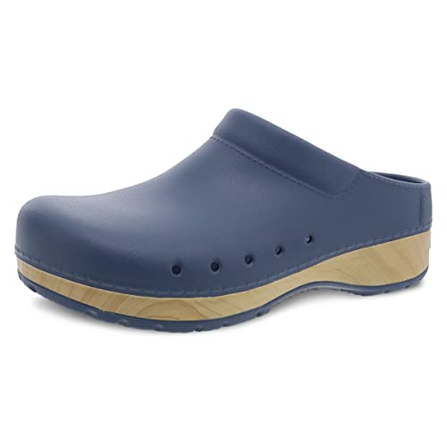 Dansko Kane Slip-On Mule Clog for Women  Lightweight Cushioned Comfort and Removable EVA Footbed with Arch Support  Easy Clean Uppers Kane Blue 7.5-8 M US