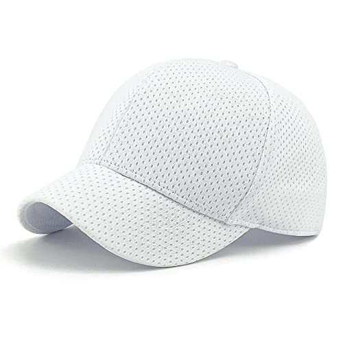 Loneshark 6 Panels Short Bill Brim Hats Caps Flex Fit for Men Women Outdoor Sports White