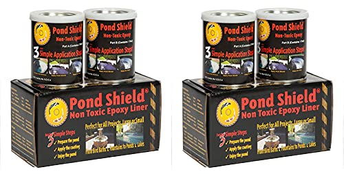 Pond Armor SKU-CLEAR-QT2P Clear Pond Shield 1.5 Quart kit 2 Pack Non-Toxic epoxy Coating