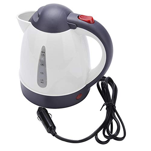 Electric Tea Kettle, Car Kettle Boiler, Portable 1000ml 12V Travel Car Truck Kettle Water Heater Bottle Vehicle Drinking Cup Kettle Mug for Tea Coffee Making