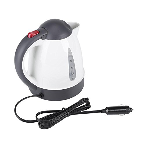 Car Electric Kettle, Haofy Portable 12V 1000ml Large Capacity Electric Kettle, Auto Shut Off Travel Kettle Car Water Heater for Hot Water Tea Coffee Making