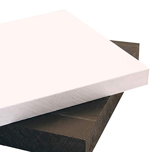 HDPE Sheet High Density Polyethylene - Plastic Sheet 1" Thick 12" Length x 12 Width White