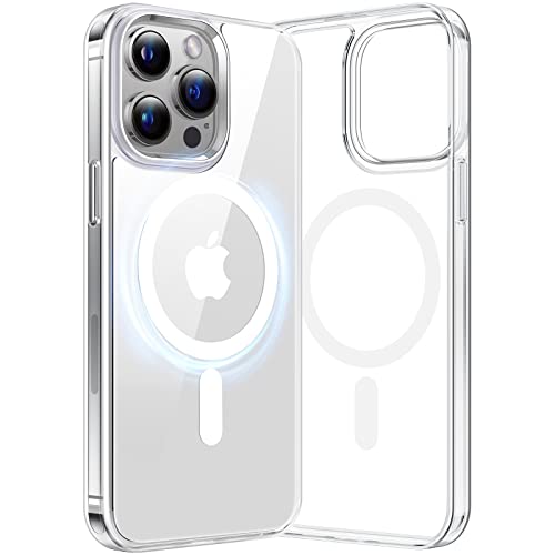 TORRAS Magnetic Clear for iPhone 14 Pro Case, Compatible with MagSafe, Never Yellow, Military Grade Drop Tested, Protective Slim Thin Case for iPhone 14 Pro Phone Case, 6.1", Clear Back/Clear Edge