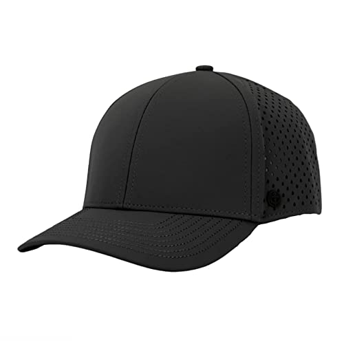 ANKOR Ultra Performance Water-Resistant Baseball Hat | Sweat Resistant | Breathable | Golf | Boat | Beach | Lake | Workout | Fishing |Everyday | Minimalist | Men and Women (Black)