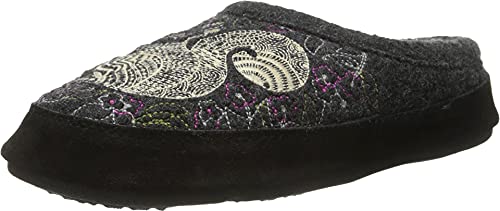 Acorn Women's Clog Slipper, Multi-Layer Memory Foam Footbed with A Soft Berber Lining and Suede Sidewall, Forest Mule-Grey Squirrel, 8-9