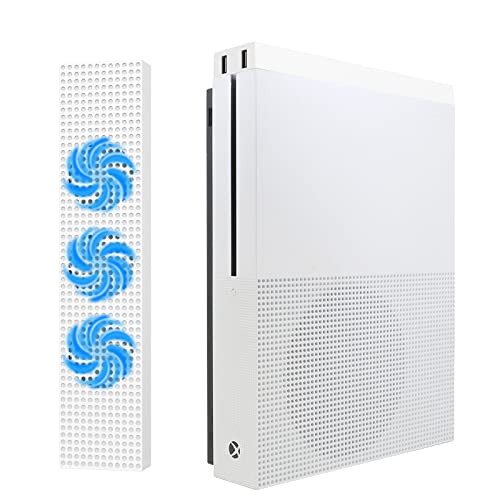 MoKo Xbox One S Cooling Fan, Cooling Fan Stand Compatible with Xbox One S with 3 Built-in High Speed Fans, 2-Port USB Charing & Data Syncing and L/H Fan Speed Switch (Only Compatible with Xbox one S)