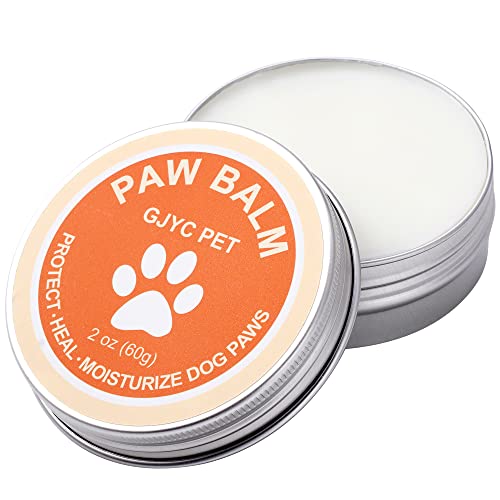 Natural Dog Paw Balm, 2oz Paw Pad Snout Soother Moisturizer, Repairs Cracks, Organic Lickable Pets Nose Elbow Cream Wax Butter Feet Heat Protection Balm for Dogs Cats Puppy