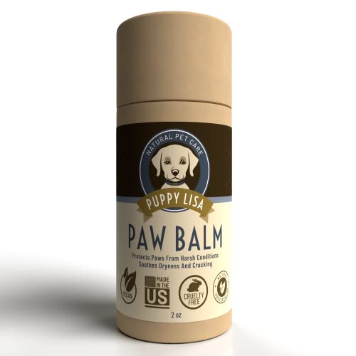 Puppy Lisa Paw Soother For Dogs, Dog Paw Moisturizer Balm - Made in the US, Biodegradable Paw Balm Dogs With Natural Butter and Oils - Cruelty-Free Dog Paw Balm to Protect and Soothe Dry, Cracked Paws