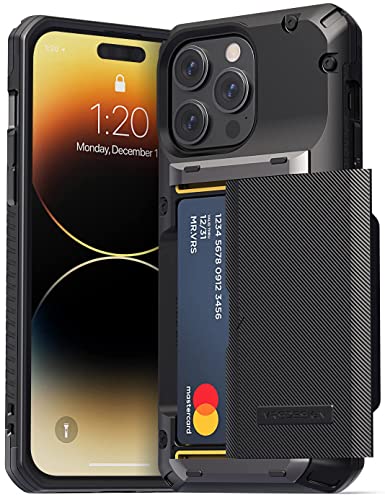 VRS DESIGN Damda Glide Pro for iPhone 14 Pro Max, Sturdy Semi Auto Wallet [4 Cards] Case Compatible for iPhone 14 Pro Max Case (2022)