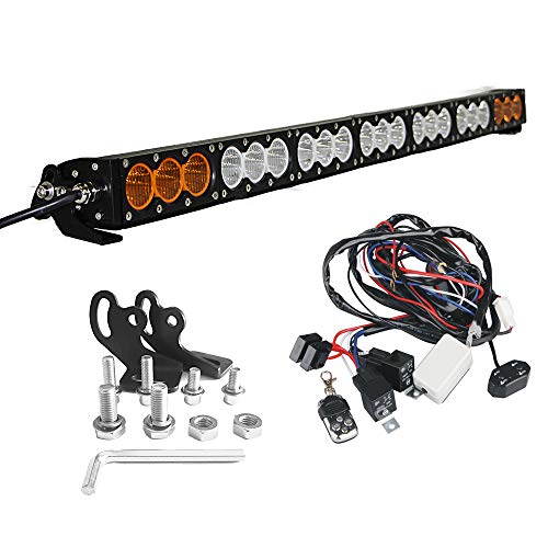 38" AngelMa Offroad Single Row Real LED's Super Spot Flood Combo LED Light Bar, 210w 24000 Lumen Off Road Polaris RZR UTV Trucks Bumper Rock Rock Light Wiring Kits