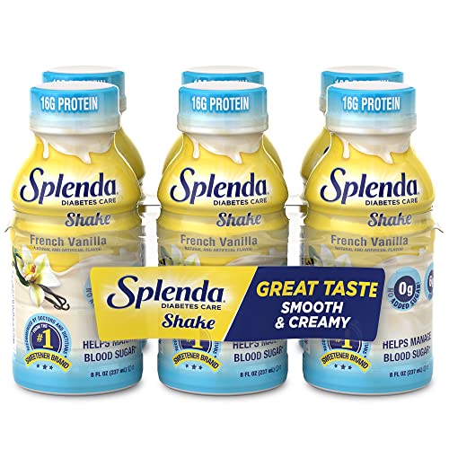 SPLENDA Diabetes Care Shakes - Meal Replacement Shake, 8 Fluid Ounces Per Bottle (French Vanilla, 6 Pack)