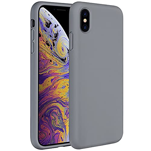 Miracase Glass Series Designed for iPhone 14 Case 6.1 inch, 2022 Upgrade Full-Body Clear Bumper Case with Built-in 9H Tempered Glass Screen Protector and 2 Pcs Camera Lens Protector,Dark Gray
