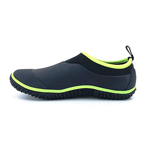 SYLPHID Men's Garden Shoes Women's Rain Shoe Waterproof Neoprene Camp Booties for Camping, Lawn Care, Gardening and Yard Work, Green, Women Size 11, Men Size 9.5