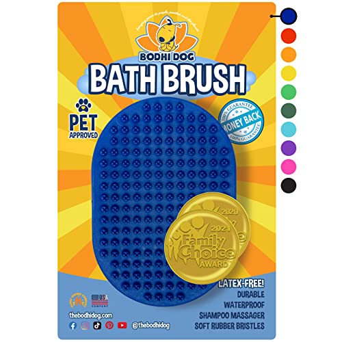 Bodhi Dog Shampoo Brush | Pet Shower & Bath Supplies for Cats & Dogs | Dog Bath Brush for Dog Grooming | Long & Short Hair Dog Scrubber for Bath | Professional Quality Dog Wash Brush