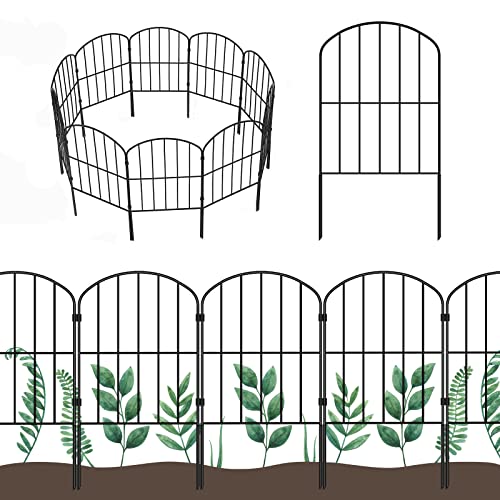 OUSHENG Decorative Garden Fence 25 Panels, Total 27ft (L) x 24in (H) Rustproof Metal Wire Fencing Border Animal Barrier, Flower Edging for Landscape Patio Yard Outdoor, Arched