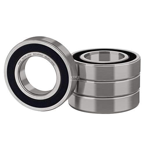 XiKe 4 Pcs 6208-2RS Double Rubber Seal Bearings 40x80x18mm, Pre-Lubricated and Stable Performance and Cost Effective, Deep Groove Ball Bearings.