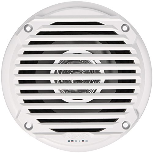 Jensen MS5006WR Dual Cone Waterproof 5.25" Speaker, White, 30 Watts Max Power Handling, Sensitivity 86dB, Frequency Response 79Hz-20kHz, Nominal Impedance 4 Ohms, 1.5" Mounting Depth, Sold In Pairs