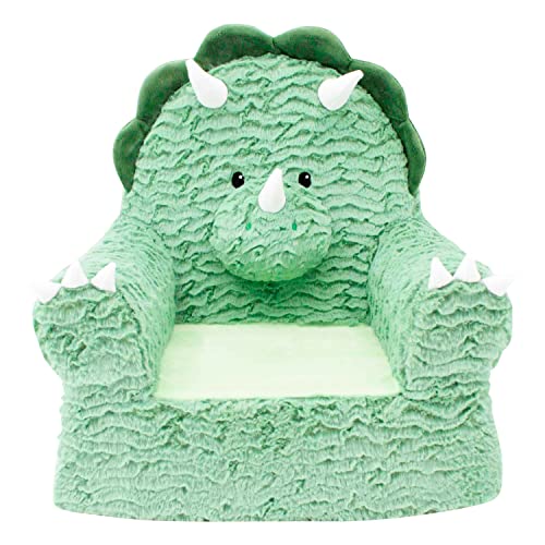 Soft Landing Sweet Seats, Premium and Comfy Toddler Lounge Chair with Carrying Handle & Side Pockets Polyester, Dinosaur
