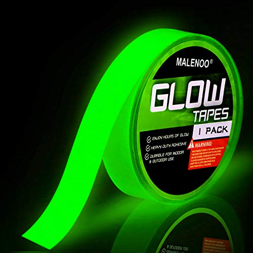 Glow in The Dark Tape 1 Inch x 30 ft Green Fluorescent Spike Sticker Continuous Luminous Tapes for Easter Theater Stage Party Wall Step Emergency Exit 6-8 Hours