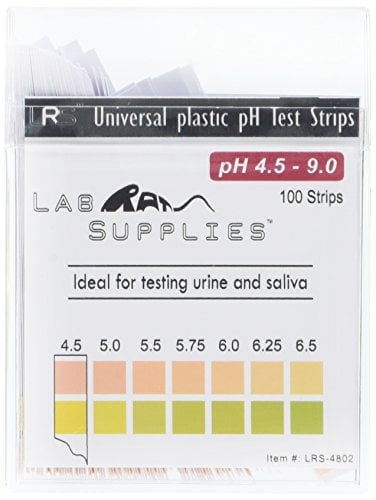 Plastic pH Test Strips, Universal Application (pH 4.5-9.0), 100 Strips | for Urine, Saliva, Aquariums, etc.