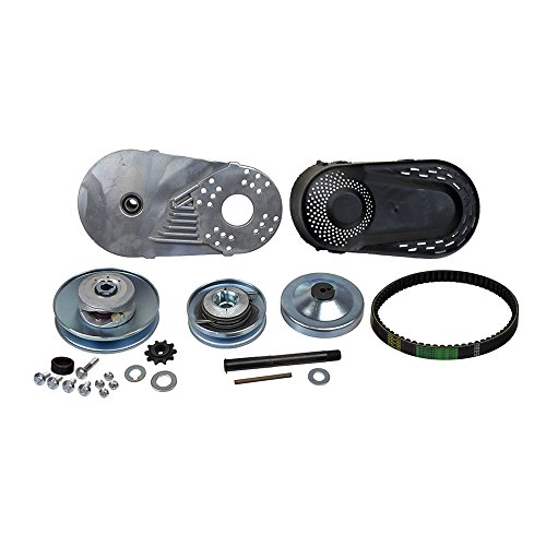 AlveyTech 1" Bore Shaft Drive Clutch Torque Converter Kit (Comet Series 30 TAV2 Replacement) - Go-Kart Mini Bike Predator 212cc 6.5 Hp Engine, Driven Driver Pulley, 40/41/420 Sprocket Chain 10T, Belt