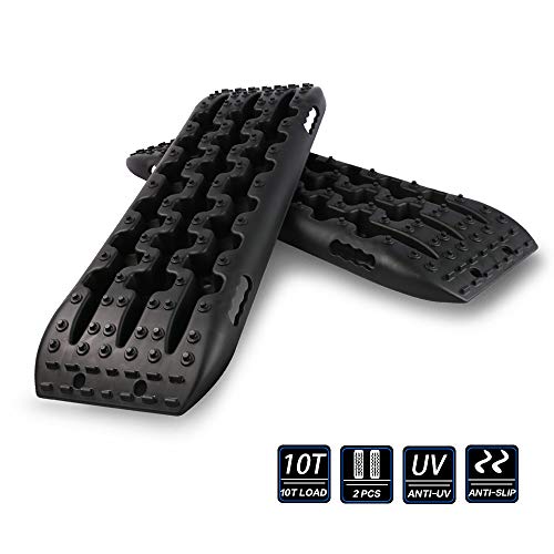 REINDEER Recovery Traction Tracks Mat for 4X4 Offroad Sand Snow Mud Track Tire Ladder Black Slim 4WD