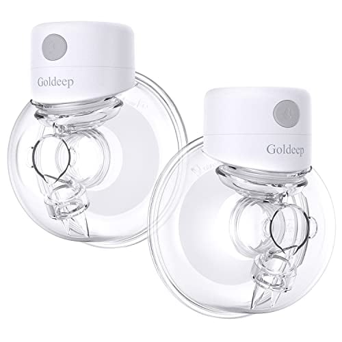 Goldeep Wearable Breast Pump (Model S12) Breastfeeding Hands Free Portable Breast Pump ,3 Modes & 12 Levels Electric Breast Pump  LCD Screen, No Leakage, Low Noise, 24mm,2 Pack
