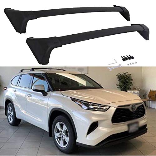 Cross Bars Roof Racks fit for 2020 2021 2022 2023 Toyota Highlander L & LE,Luggage Crossbars Cargo Bag Carrier Carrying Kayak Bike Canoe (L & LE (Without Rails))