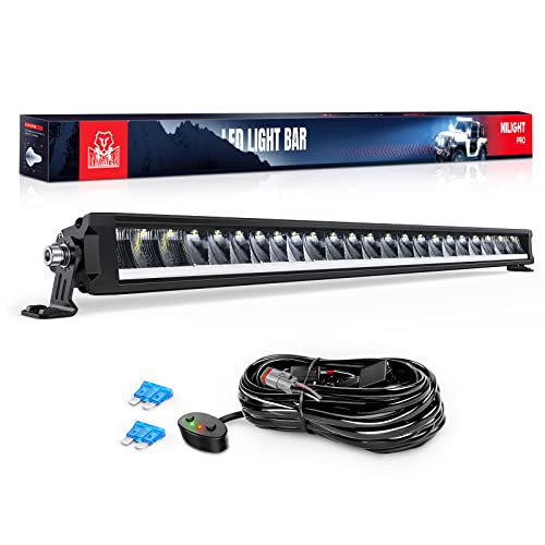 Nilight 30 Inch LED Light Bar 120W 13000LM Anti-Glare Flood Spot Combo DRL Offroad LED Driving Light Bar IP68 w/ 16AWG DT Wiring Kit for Pickup Truck SUV ATV UTV Boat 4x4 Jeep, 5 Years Warranty