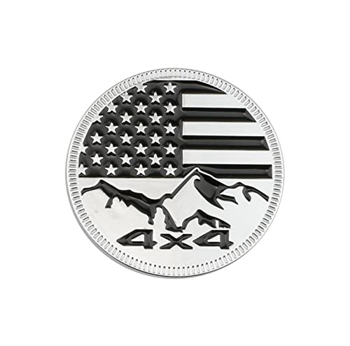 Snow Mountain Emblem 44 Metal Automotive Badge Specifically Designed for The Jeep Wrangler Cherokee - Stick it Anywhere (Silver)