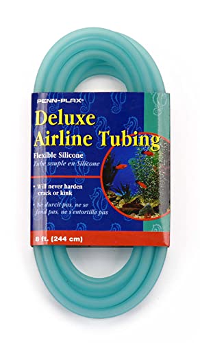 Penn-Plax Deluxe Airline Tubing for Aquariums  Made of Durable Silicone  Safe for Freshwater and Saltwater Fish Tanks  8 Feet