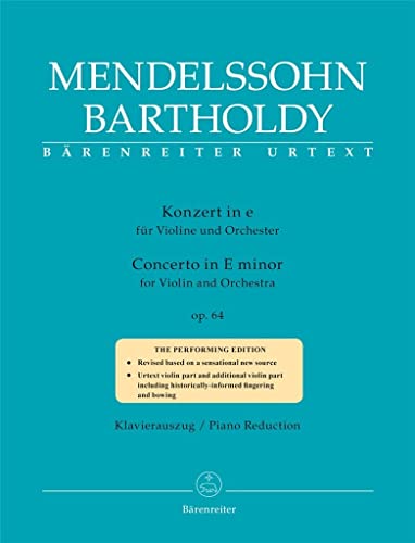 FELIX MENDELSSOHN BARTHOLDY : CONCERTO IN E MINOR - VIOLON & PIANO REDUCTION - CONCERTO EN MI MINEUR