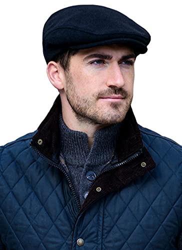 Mucros Weavers Irish Trinity Flat Cap for Men, Newsboy Hat (X-Large, Charcoal)