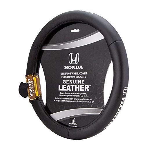 Plasticolor 006744R01 Honda Plasticolor 006744R01 Replacement for Car Truck or SUV Genuine Leather Steering Wheel Cover with Honda Logo