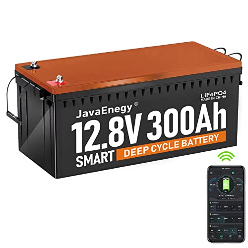 12V 300Ah LiFePO4 Battery with Smart Monitor, Support Low Temperature Charging (-4/-20C), Built-in 200A BMS, 4000+ Deep Cycles, Support in Series/Parallel, Perfect for Camper, RV, Road-Trip