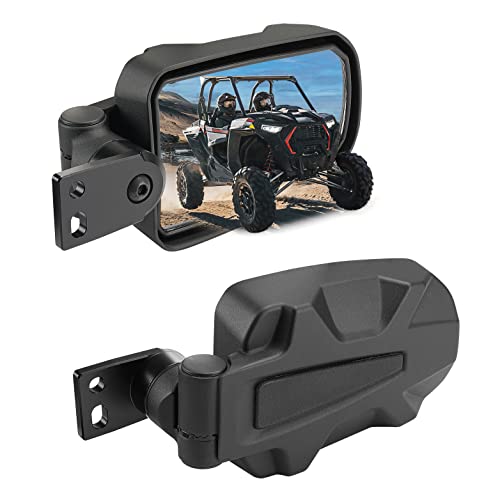 kemimoto UTV Side Mirrors, Adjustable Surface Folding Special Clamp Side View Mirrors Compatible with Polaris RZR XP 900 1000 Turbo #2881198