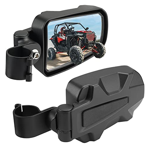 kemimoto UTV Side View Mirrors, Folding Adjustable Surface XP 1000 Side Mirrors Fit with Windshield for 1.75" Roll Cage Compatible with Polaris RZR 1000 S 900 XP 1000 Kawasaki KRX Pioneer 1000