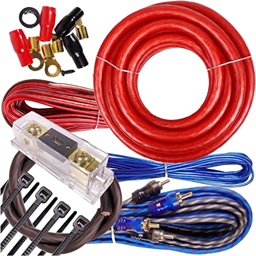 Complete 3000W Gravity 4 Gauge Amplifier Installation Wiring Kit Amp Pk2 4 Ga Blue - for Installer and DIY Hobbyist - Perfect for Car/Truck/Motorcycle/Rv/ATV
