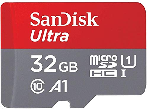 SanDisk 32GB Ultra MicroSDHC UHS-I Memory Card with Adapter - 98MB/s, C10, U1, Full HD, A1, Micro SD Card - SDSQUAR-032G-GN6MA