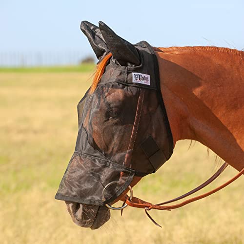 Cashel Quiet Ride Horse Fly Mask with Long Nose and Ears, Black, Foal