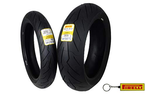 Pirelli Diablo Rosso III Front & Rear Street Sport Motorcycle Tires Rosso Three Rosso 3 (120/70ZR17 190/55ZR17)