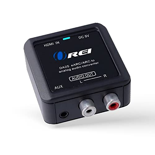 OREI HDMI (eARC & ARC) to RCA L/R Analog Audio Converter With 3.5mm Jack Support Headphone/Speaker Outputs - HDMI ARC to Analog Audio Converter (DA25)