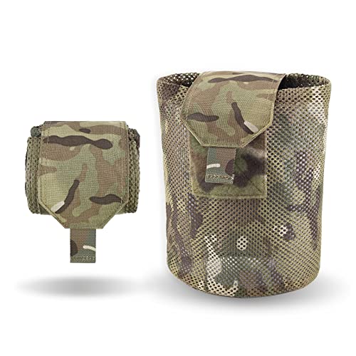 PETAC GEAR Dump Pouch ,Molle Drawstring Mag Pouches,Roll Up Foldable Tactical Recovery Tool Pack,EDC Drop Net Storage Bag . (Multicamouflage) 