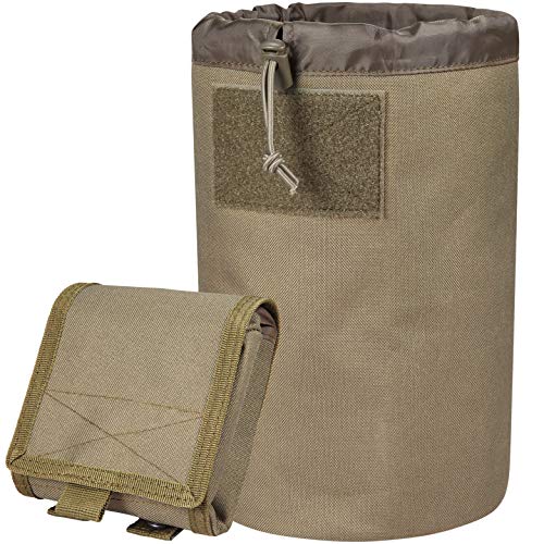 ACETAC Mega Roll Up Pouch Dump Pouch Drawstring Magazine Tactical Utility Pouch, MOLLE System Compatible & Belt Access, Fits Up to 10 30-Round 5.56 PMAGS, and 100+ Mini Shell. (Coyote Brown)