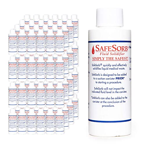 DiSorb Spill Absorbent Powder - Clean Up Bodily Fluids, Blood, Vomit, Urine, Diarrha - Fluid Solidifier for Daycares, Buses, Schools, Hospitals, Restaurants - 1200cc - 96 Bottles Per Case