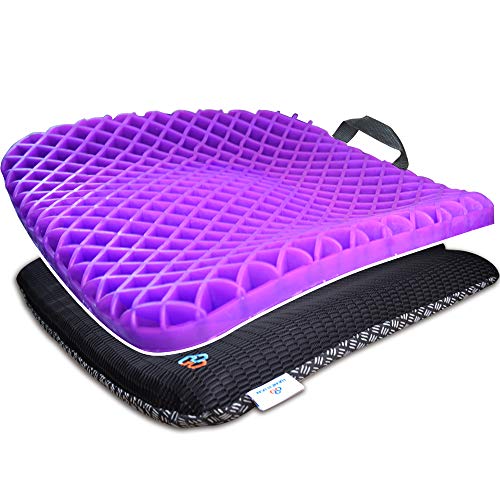 HANCHUAN Gel Seat Cushion Pressure Absorbs Honeycomb Sitter Elastic Support Chair Pad for Office, Dinner, Driving, Wheelchair & Mobility Scooter Cushions Comfort and Comfort Large Seat Cushion (Thin)