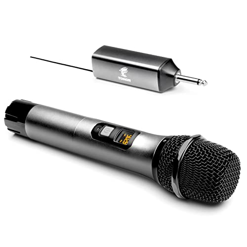 TONOR Wireless Microphone, UHF Metal Cordless Handheld Mic System with Rechargeable Receiver, for Karaoke, Singing, Party, Wedding, DJ, Speech, 200ft (TW-620)